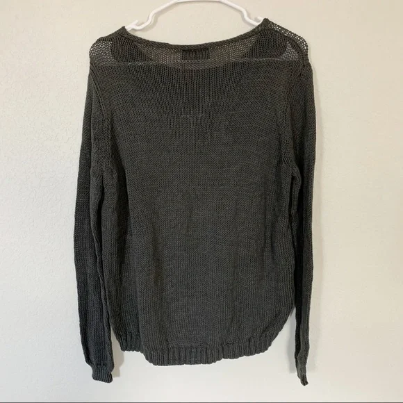NWT Wooden Ships Tacos and Tequila Sweater Knit Top Crew Grey Bold Ink Sz S/M - Picture 6 of 6